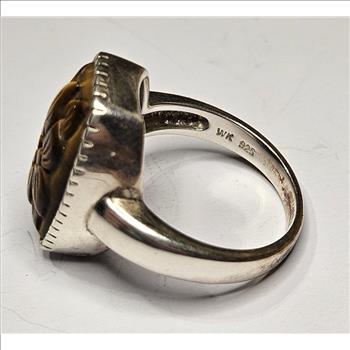 Sterling Silver Carved Jasper Ring