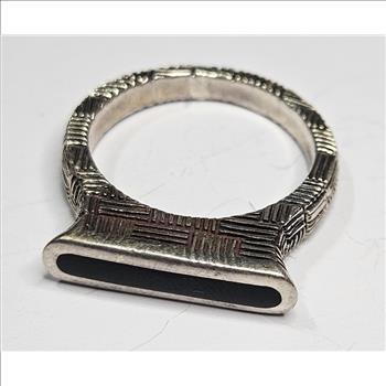 Sterling Silver JET Inlay Ring