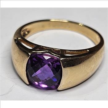 Sterling Silver Vermeil Amethyst Ring