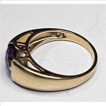 Sterling Silver Vermeil Amethyst Ring