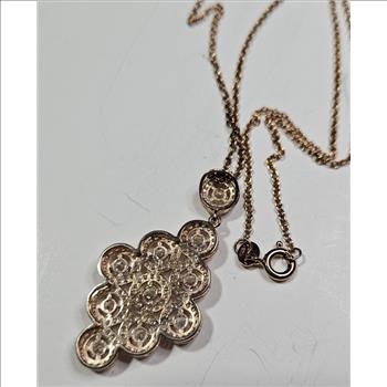 Vermeil Sterling Silver Topaz CZ Necklace