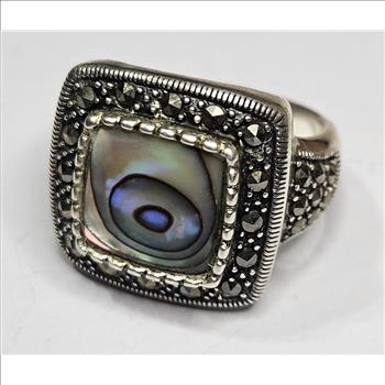 Sterling Silver Abalone Inlay RIng