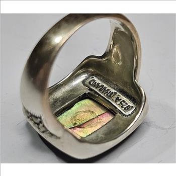Sterling Silver Abalone Inlay RIng