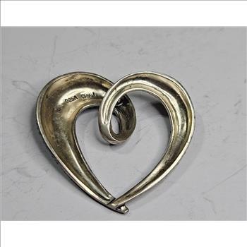 Sterling Silver Marcasite Heart Shape Pendant