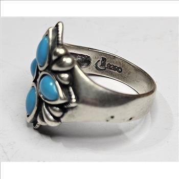 Sterling Silver Fancy Blue Stone Ring