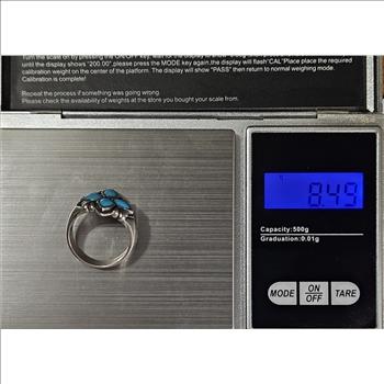 Sterling Silver Fancy Blue Stone Ring