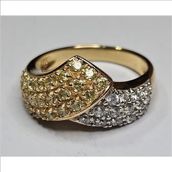 Fancy Sterling Silver Vermeil CZ Ring