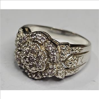 Fancy Sterling Silver CZ Ring