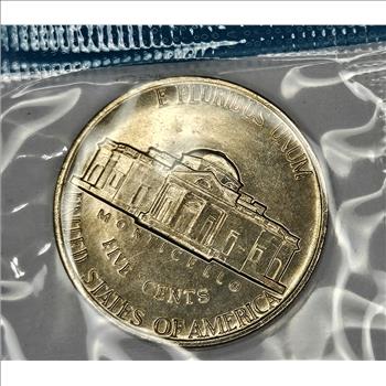 1980 Jefferson US Mint Nickel in Mint cello