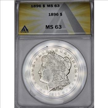 1896 MS 63 ANACS Graded Morgan Silver Dollar - USA Coin