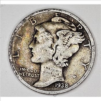 1938 d Mercury Dime 90% Silver- USA Coins