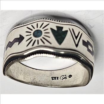 Sterling Silver Native American Design Ring