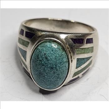 Sterling Silver Chip Inlay Ring