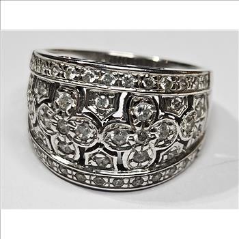 Sterling Silver Ring with CZ Insert Accents