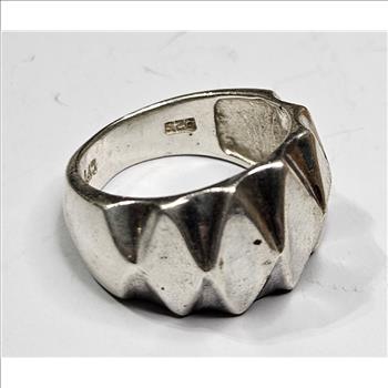 Sterling Silver Diamond Pattern Ring