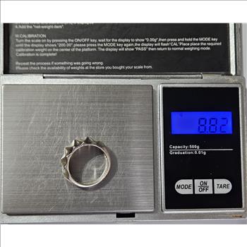 Sterling Silver Diamond Pattern Ring