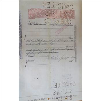 Vintage Bond Stores Inc. Collectible Stock Certificate