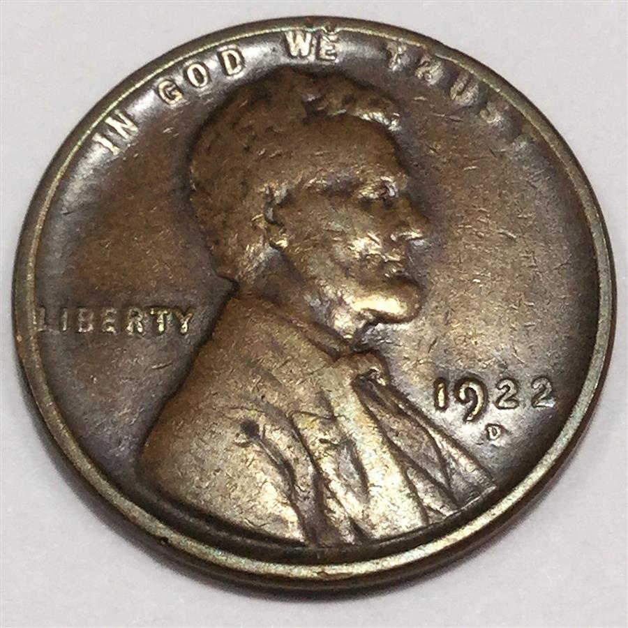 1922-D Lincoln Wheat Cent Penny Beautiful High Grade Coin Rare Date 