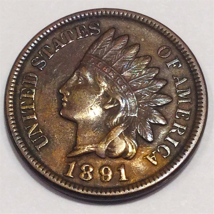1891 Indian Head Penny Beautiful High Grade Coin