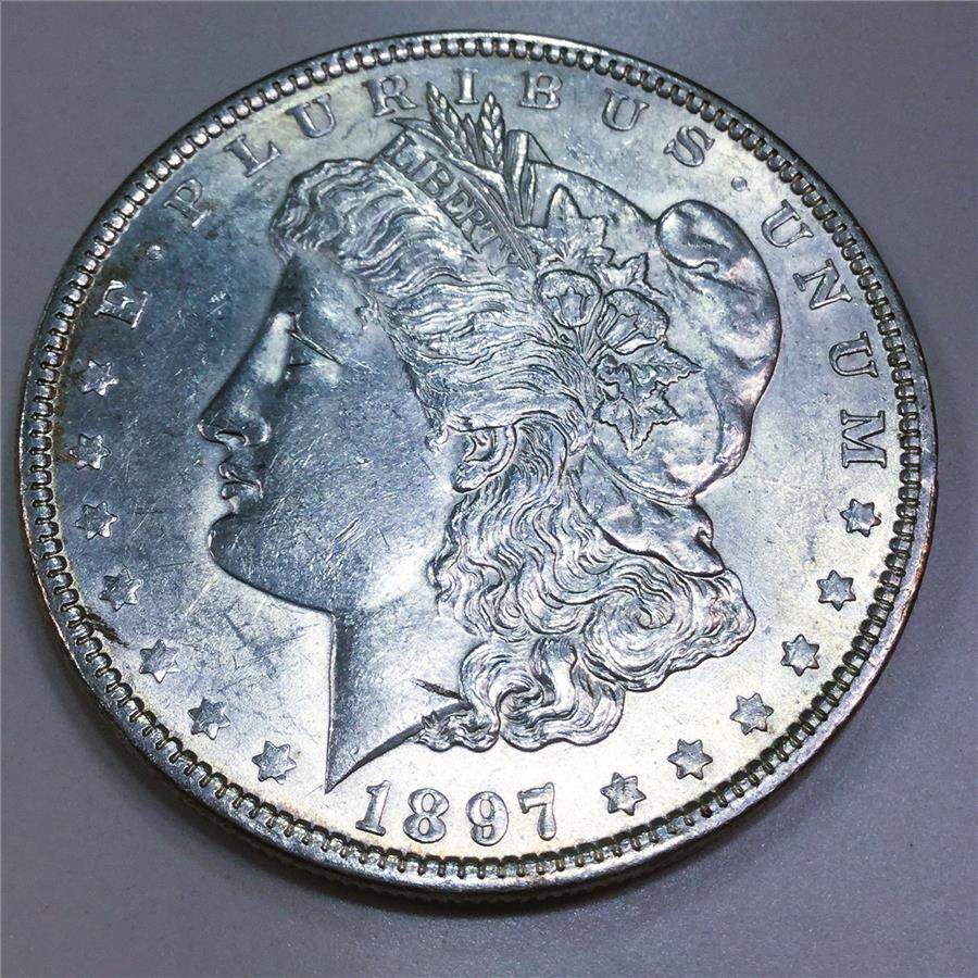 1897 Uncirculated Morgan Silver Dollar Beautiful Coin