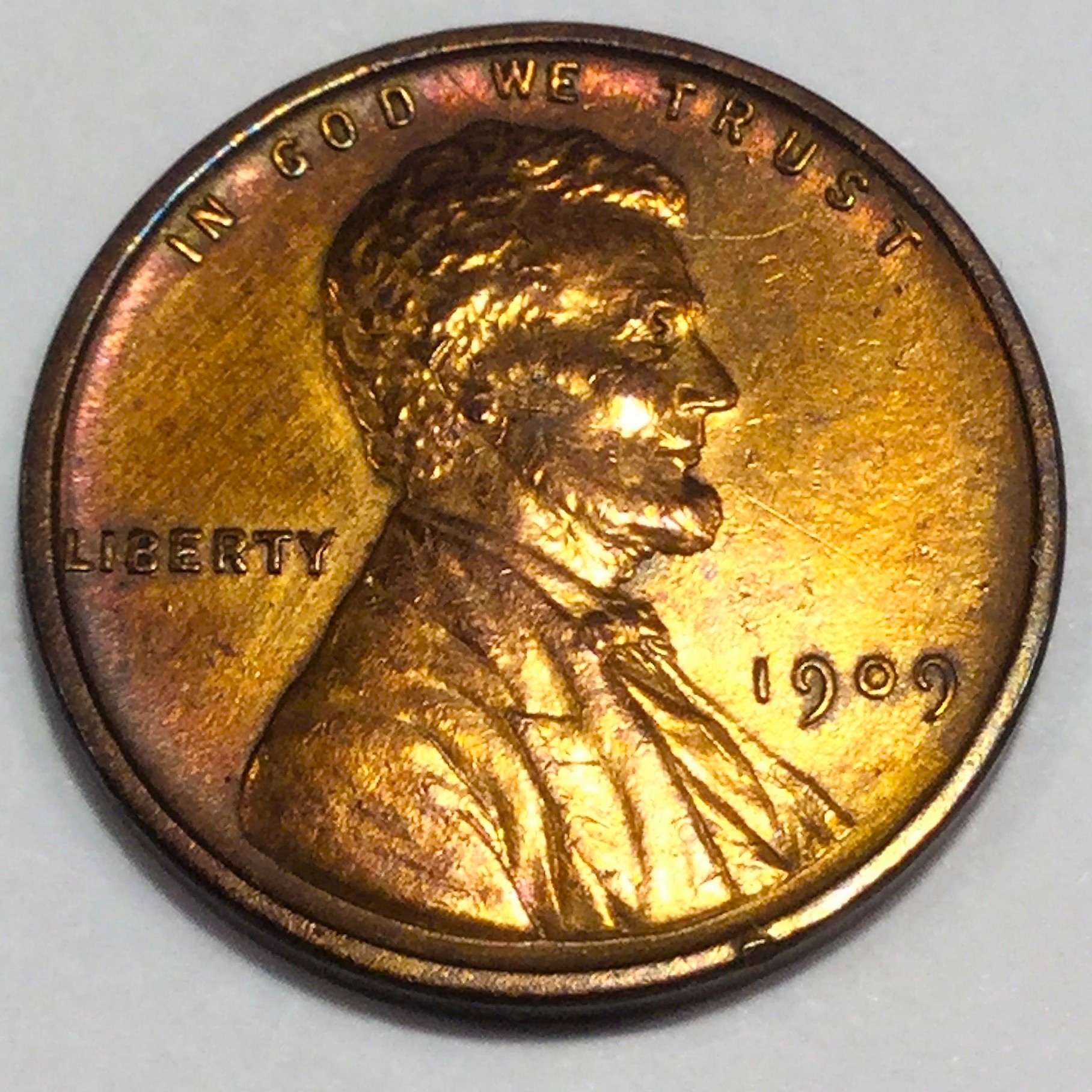 1909 VDB AU/BU Lincoln Wheat Cent Penny Beautiful Coin