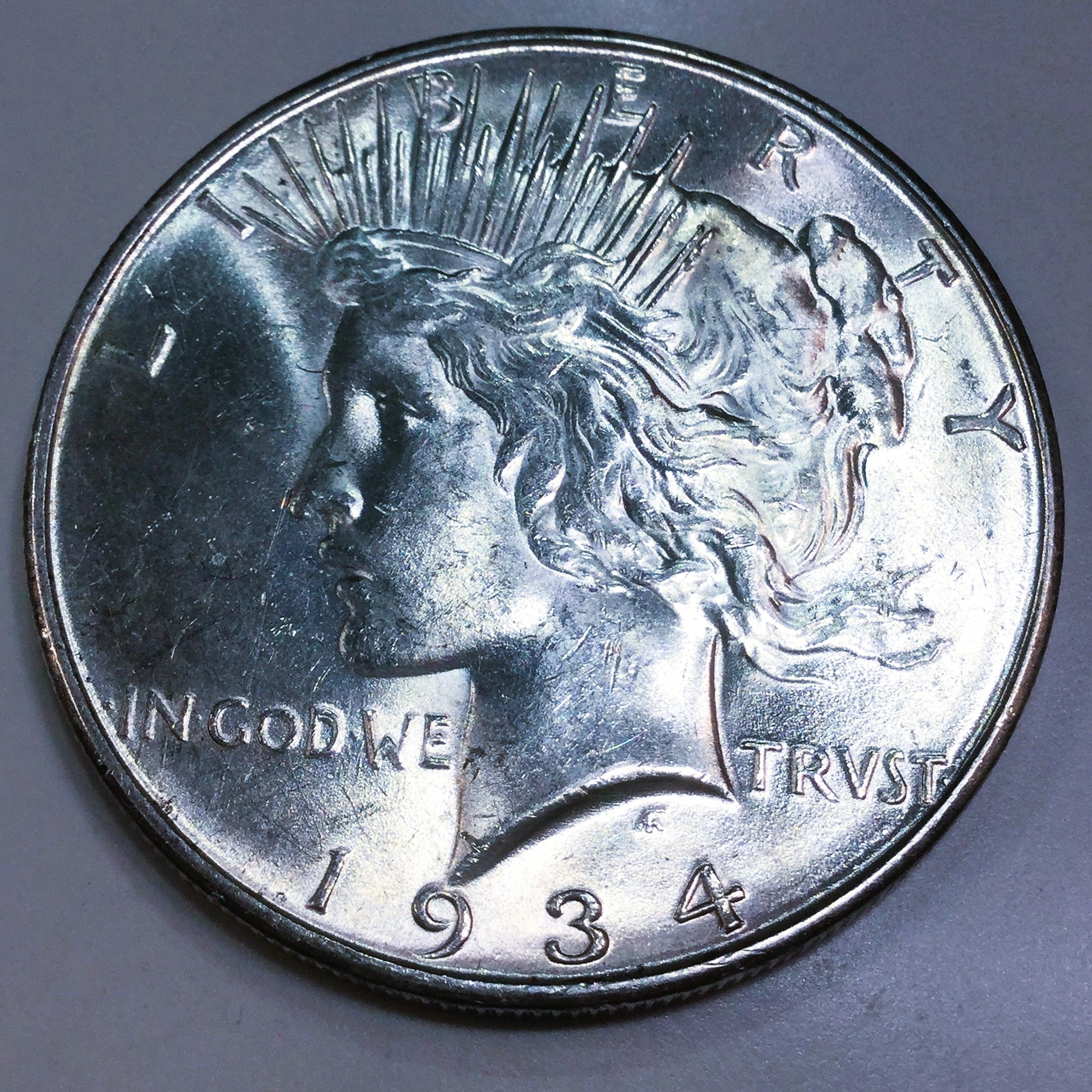 1934-D Uncirculated Peace Silver Dollar Beautiful Coin Rare Date  