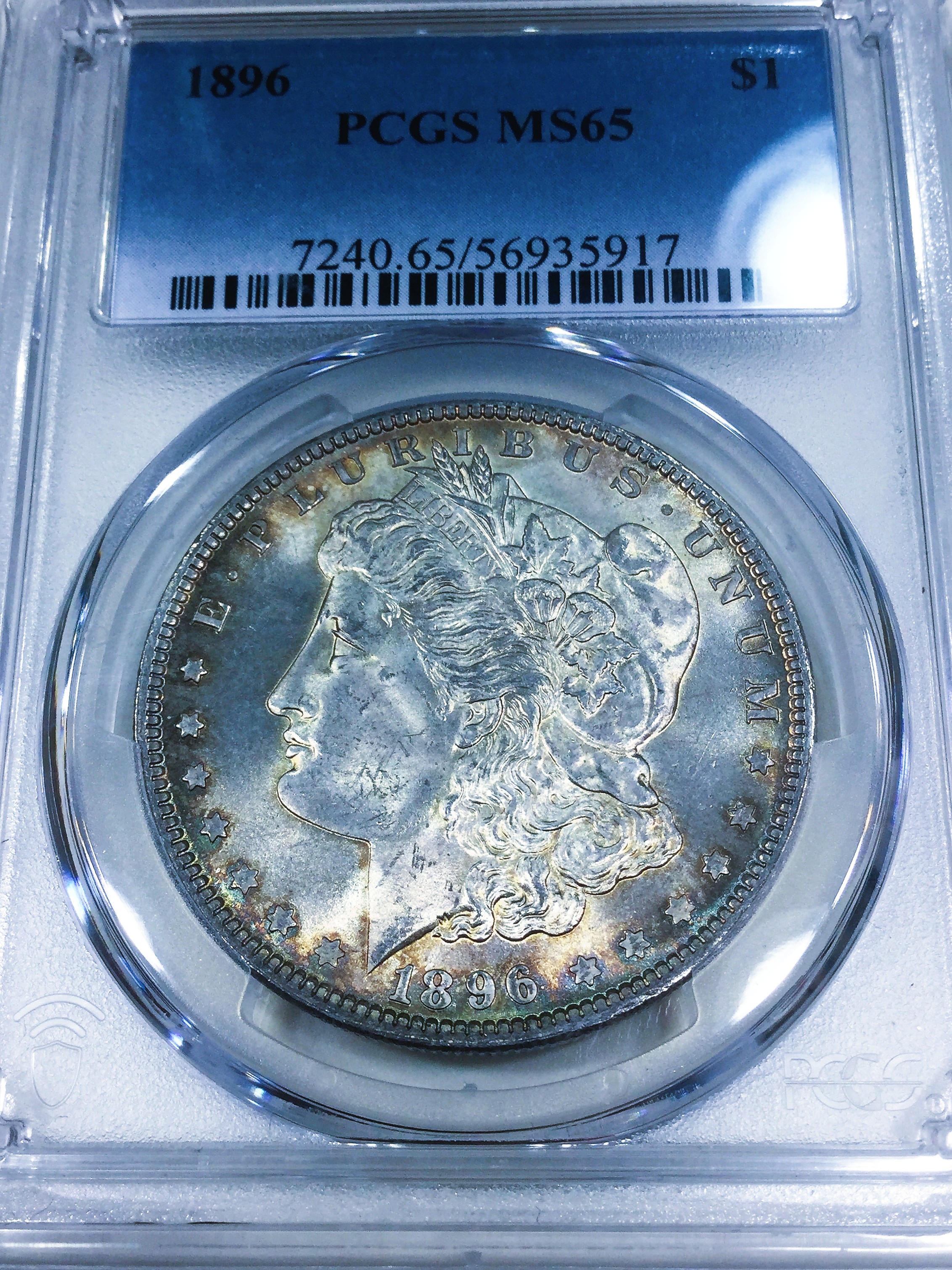 1896 Morgan Silver Dollar PCGS MS65 Beautiful Coin