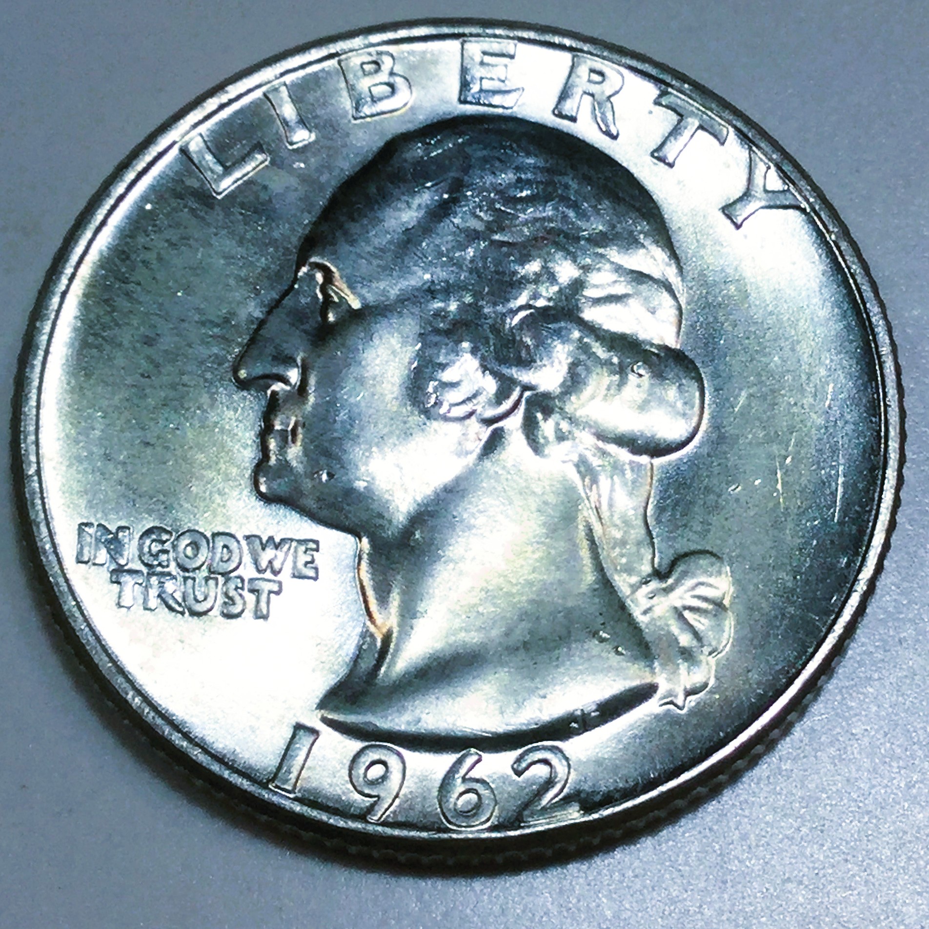 1962-D Uncirculated Washington Silver Quarter Beautiful Coin