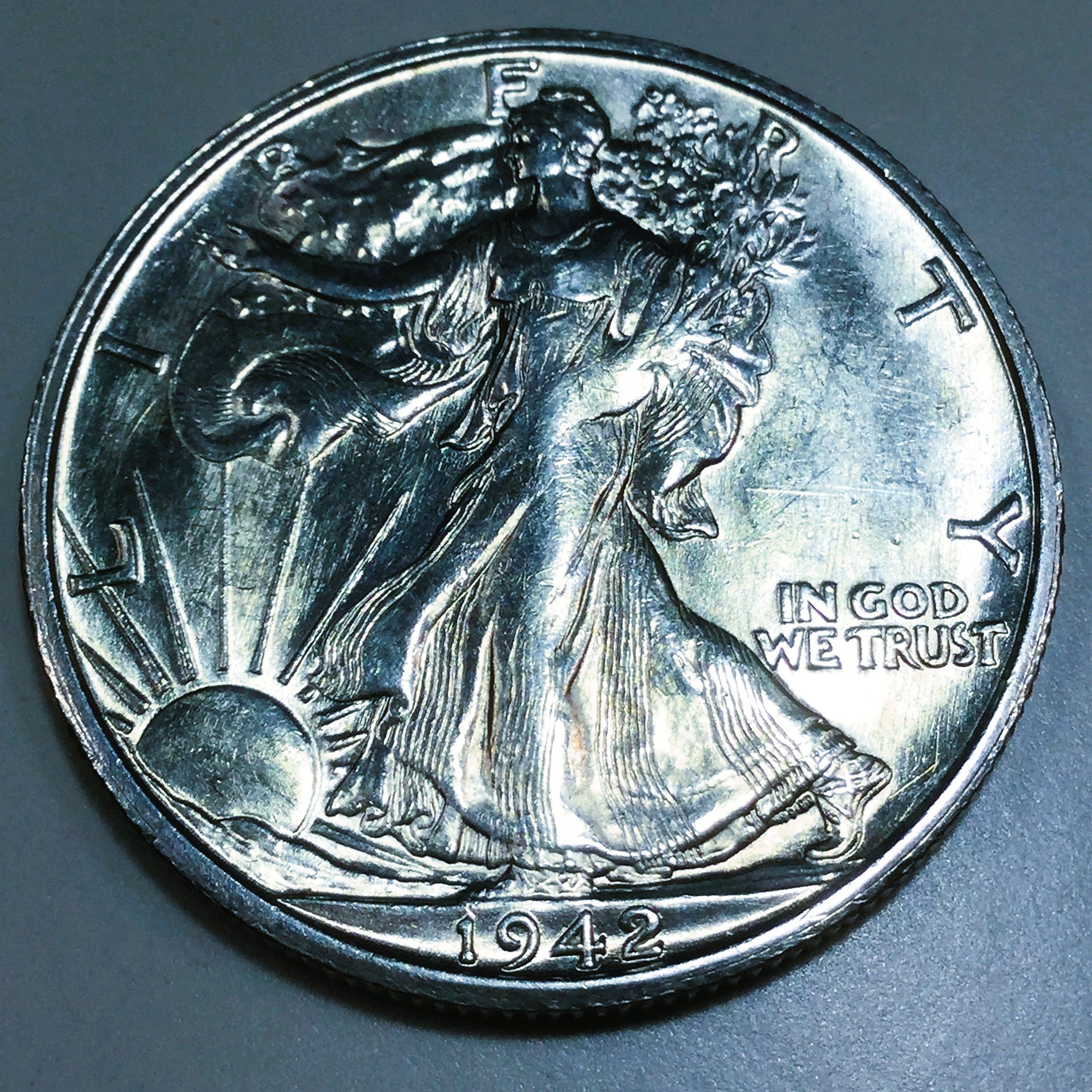 1942-S Uncirculated Walking Liberty Half Dollar Beautiful Coin
