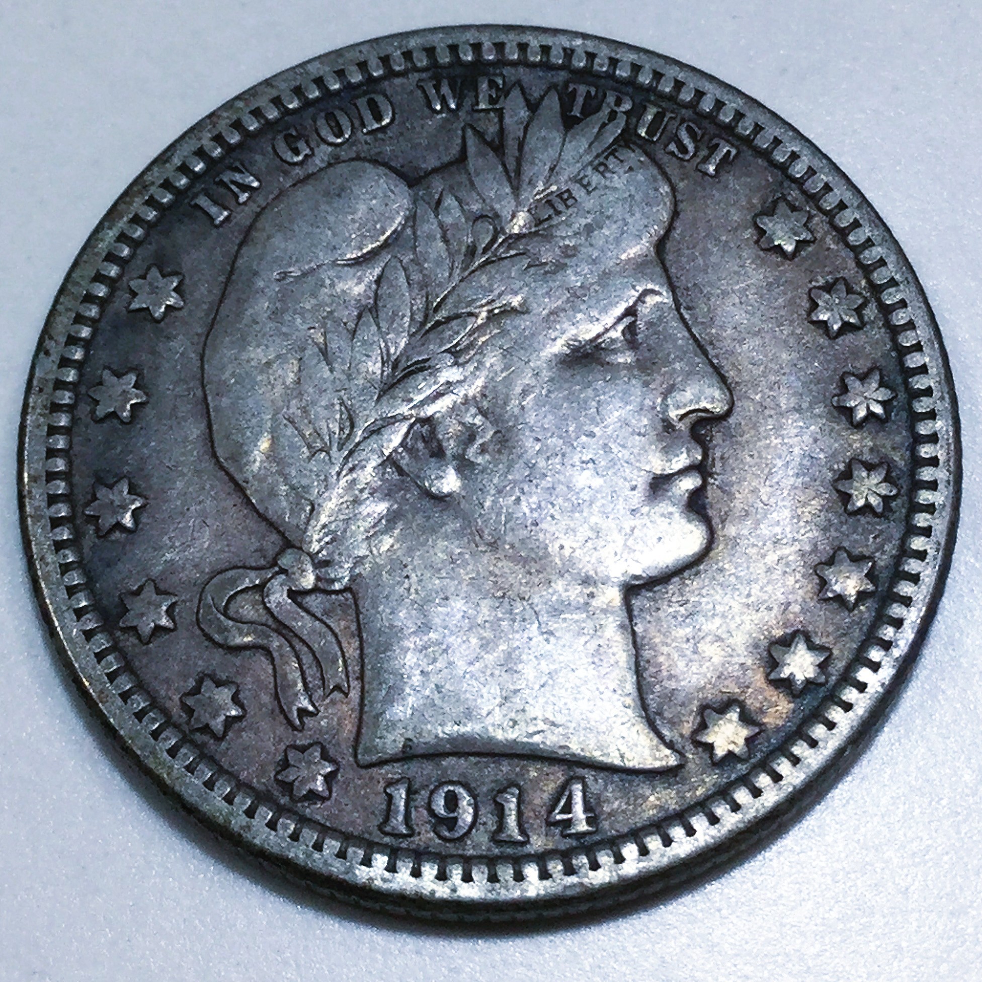 1914 Barber Quarter Beautiful High Grade Coin 