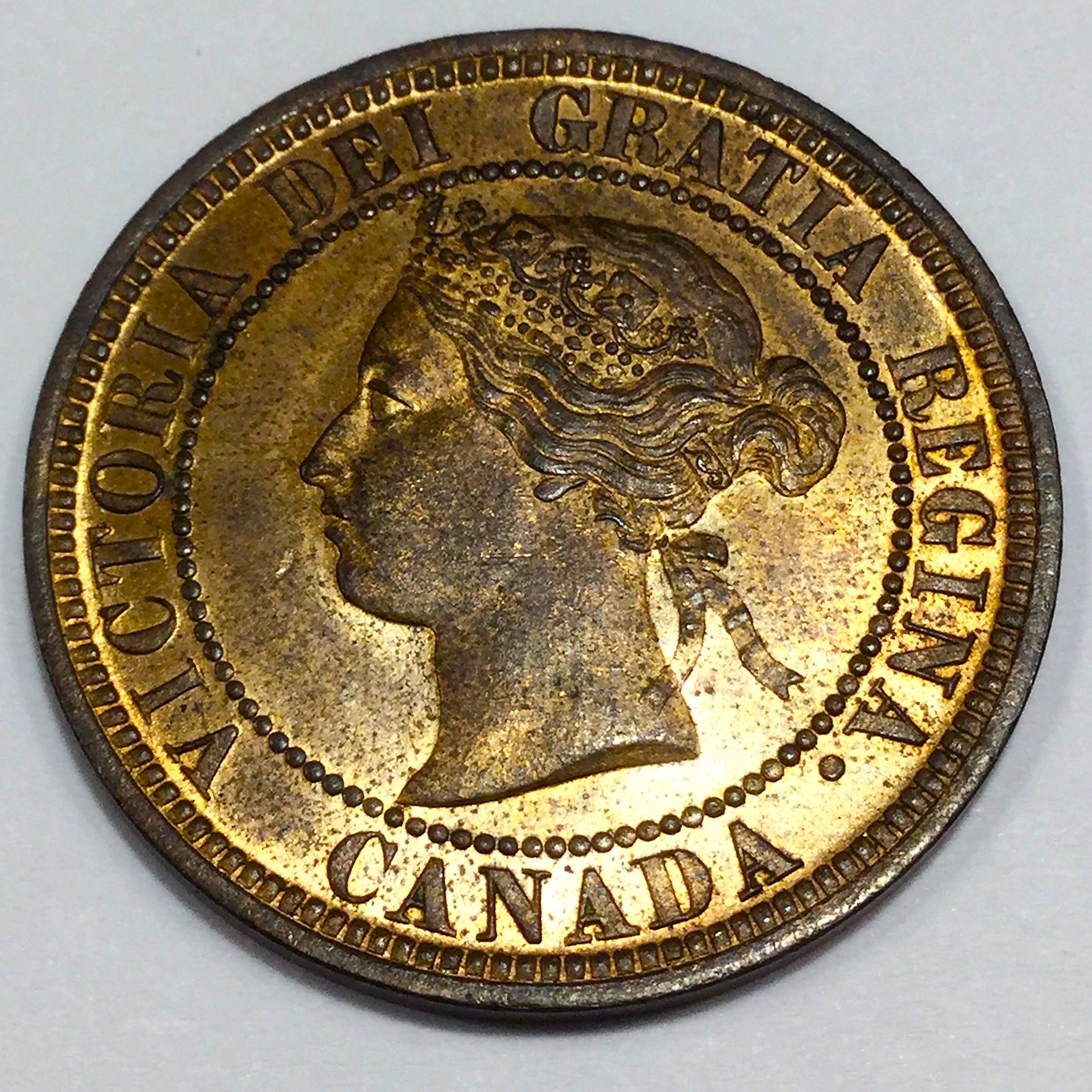 1876-H Uncirculated Red Canada Large Cent Beautiful Coin