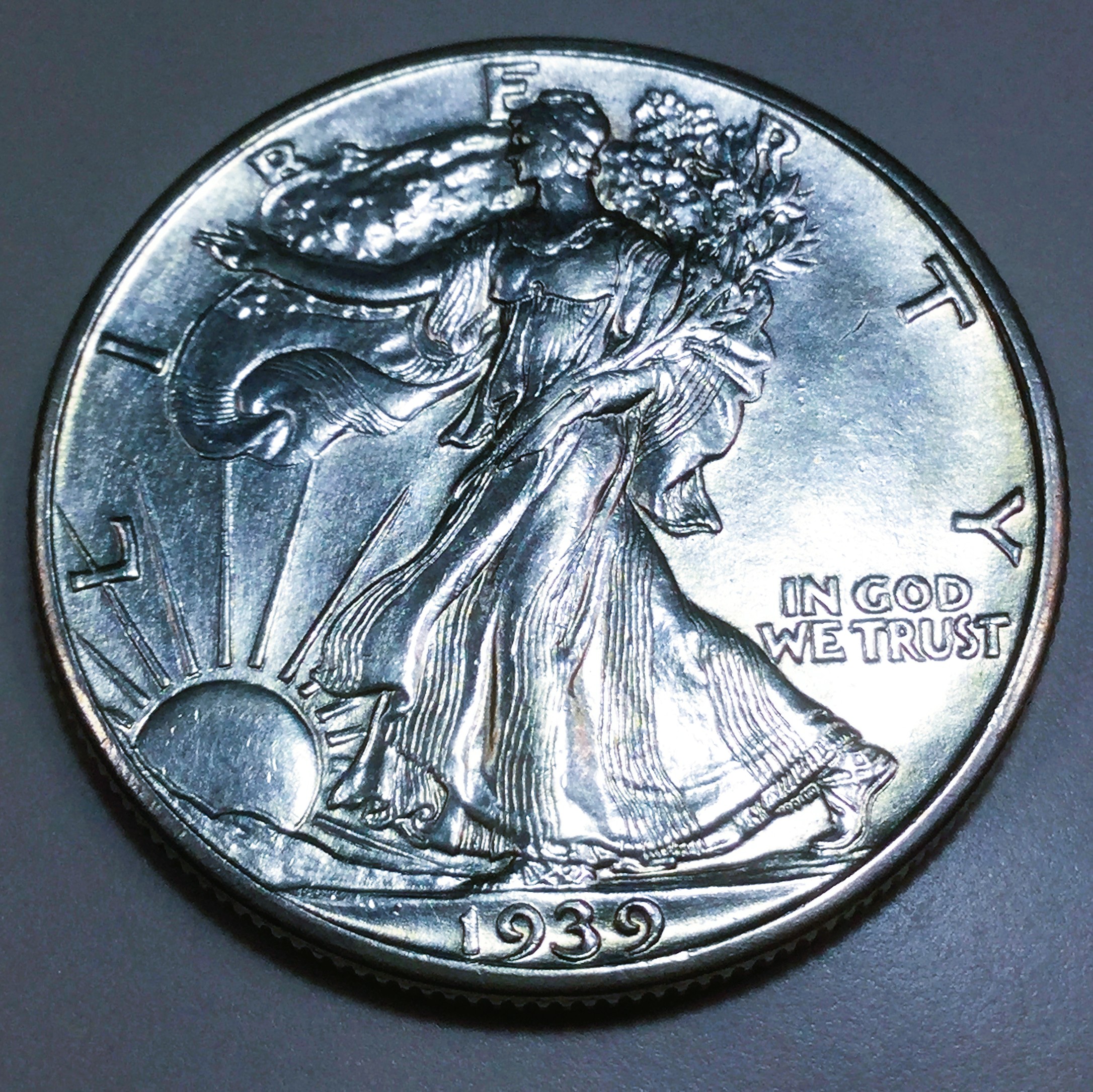 1939 Uncirculated Walking Liberty Half Dollar Beautiful Coin