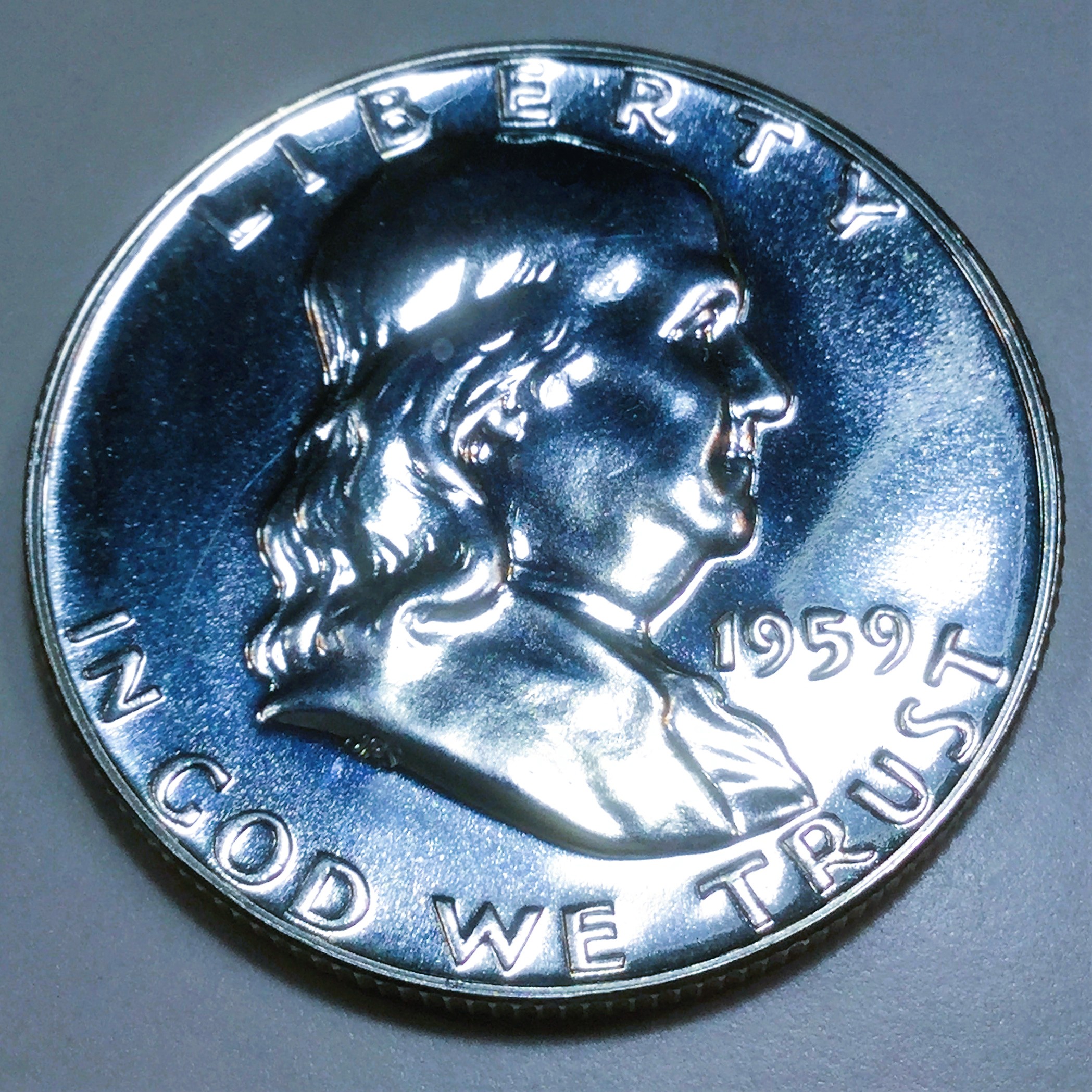 1959 Gem Proof Franklin Half Dollar Beautiful Coin 
