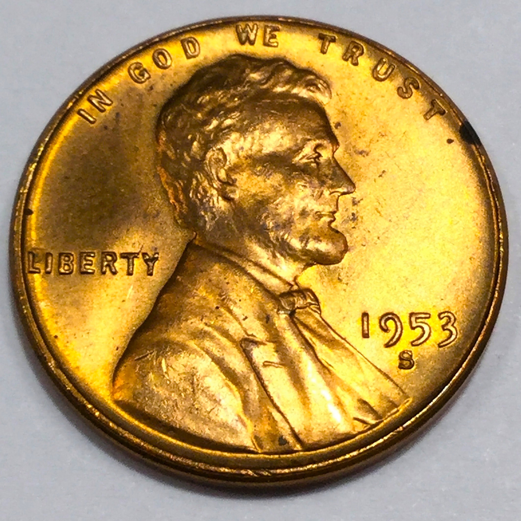 1953-S Gem Uncirculated Red Lincoln Wheat Cent Penny Beautiful Coin
