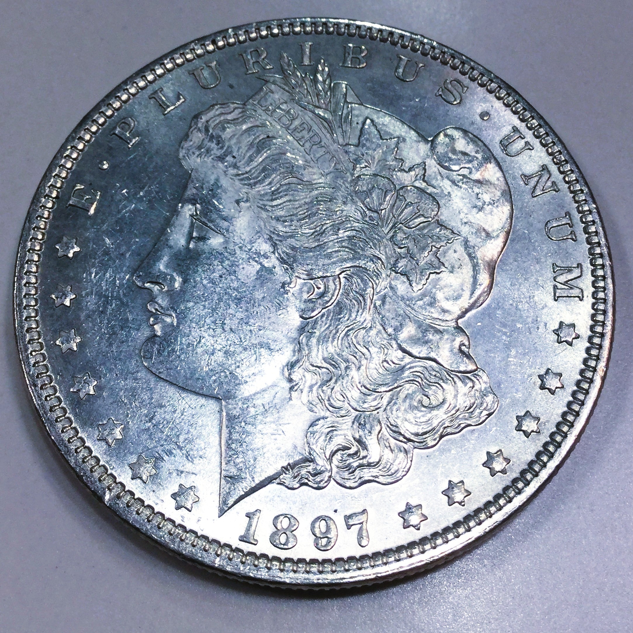 1897 Uncirculated Morgan Silver Dollar Beautiful Coin Rare Date 