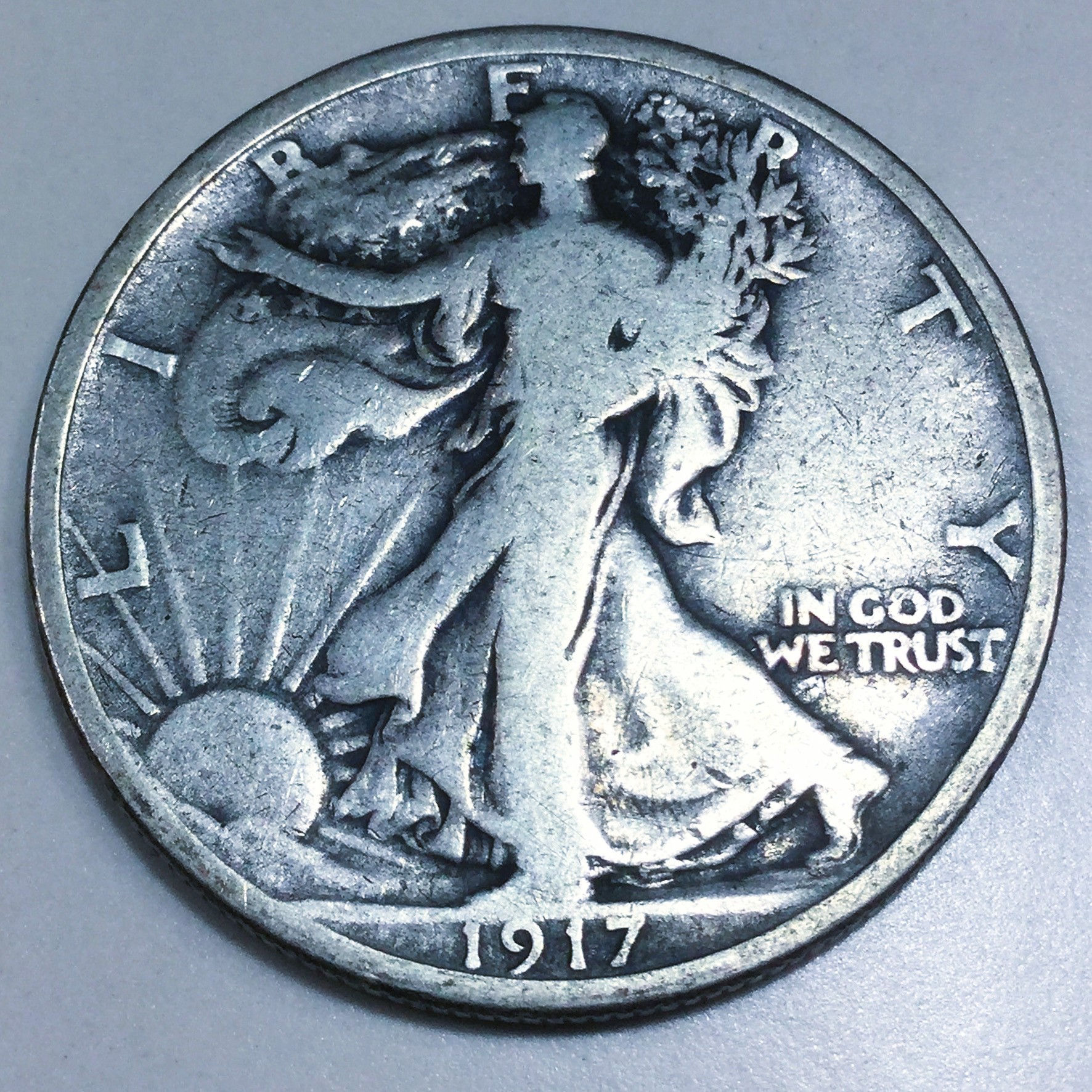 1917-D Reverse Walking Liberty Half Dollar Beautiful Coin Rare Date 