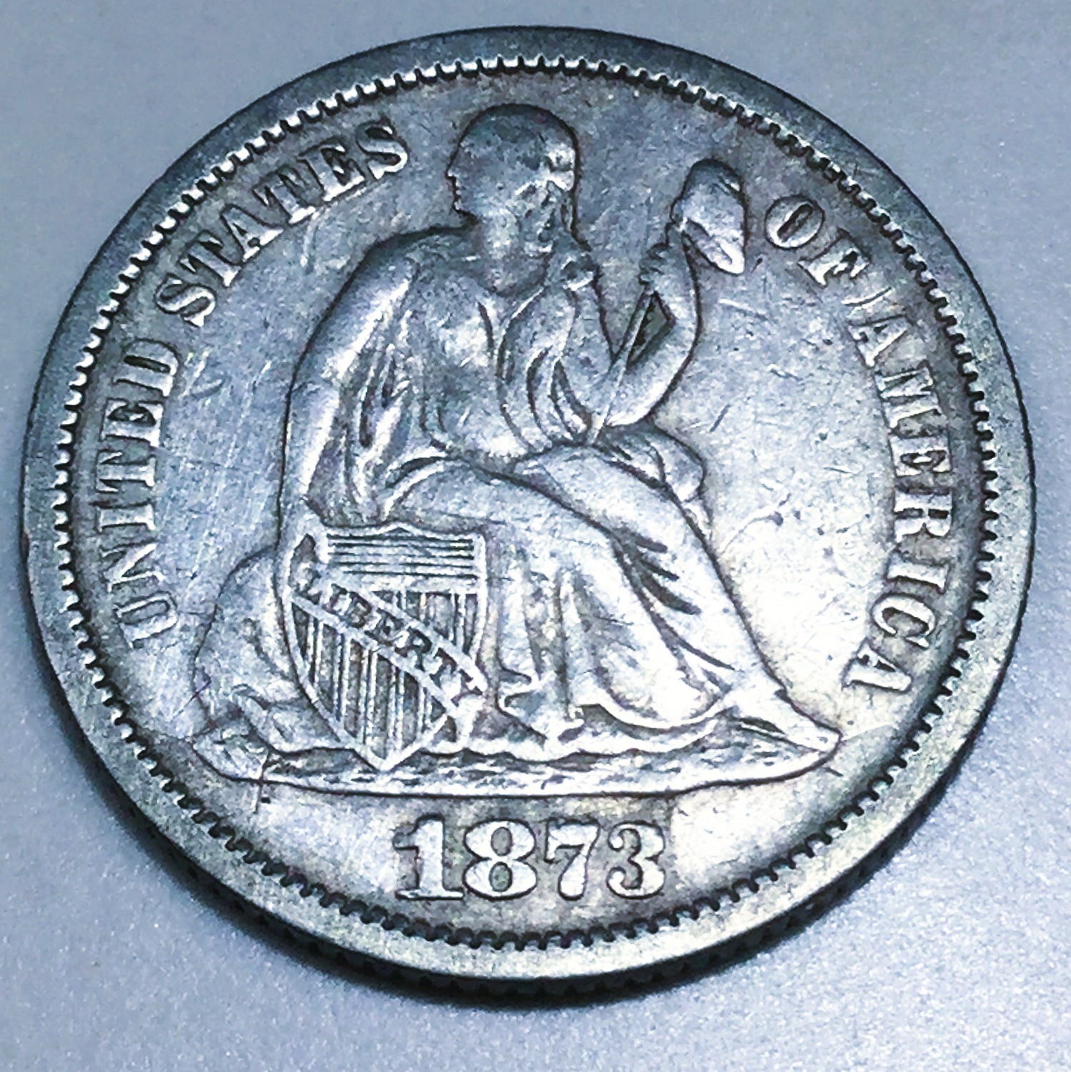 1873 Seated Liberty Dime Beautiful High Grade Coin Rare Date