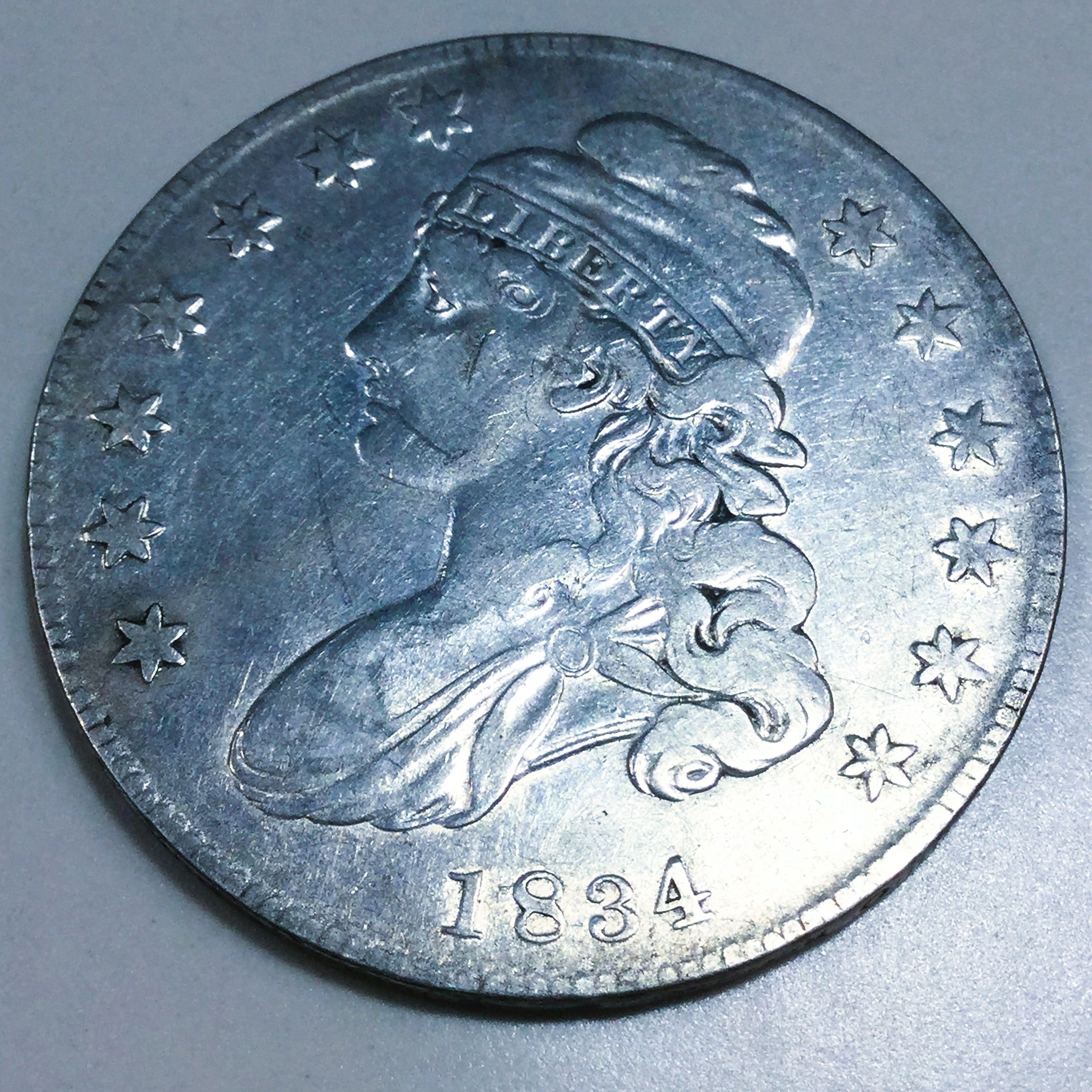 1834 Capped Bust Half Dollar Beautiful High Grade Coin 