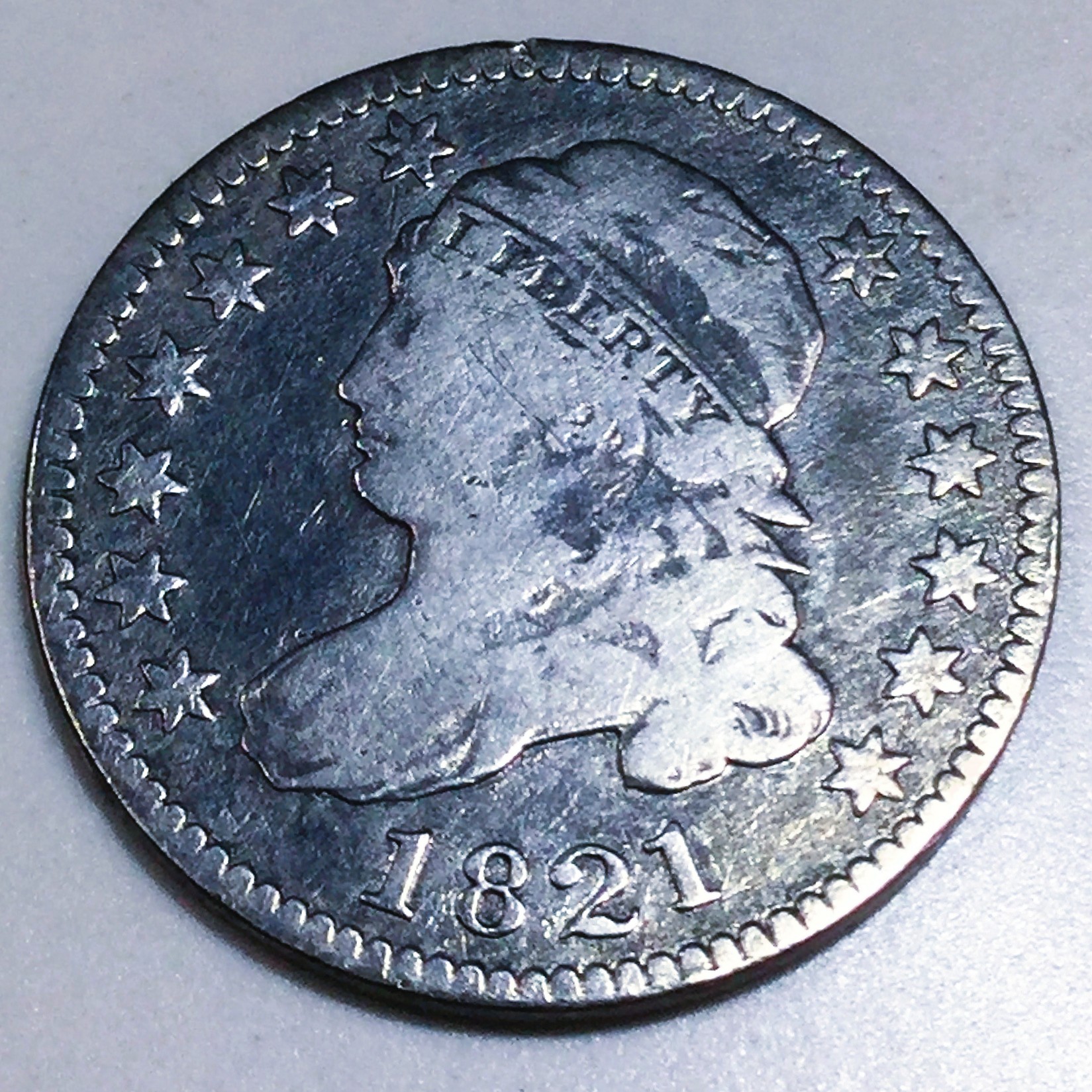 1821 Capped Bust Dime Beautiful High Grade Coin Rare Date
