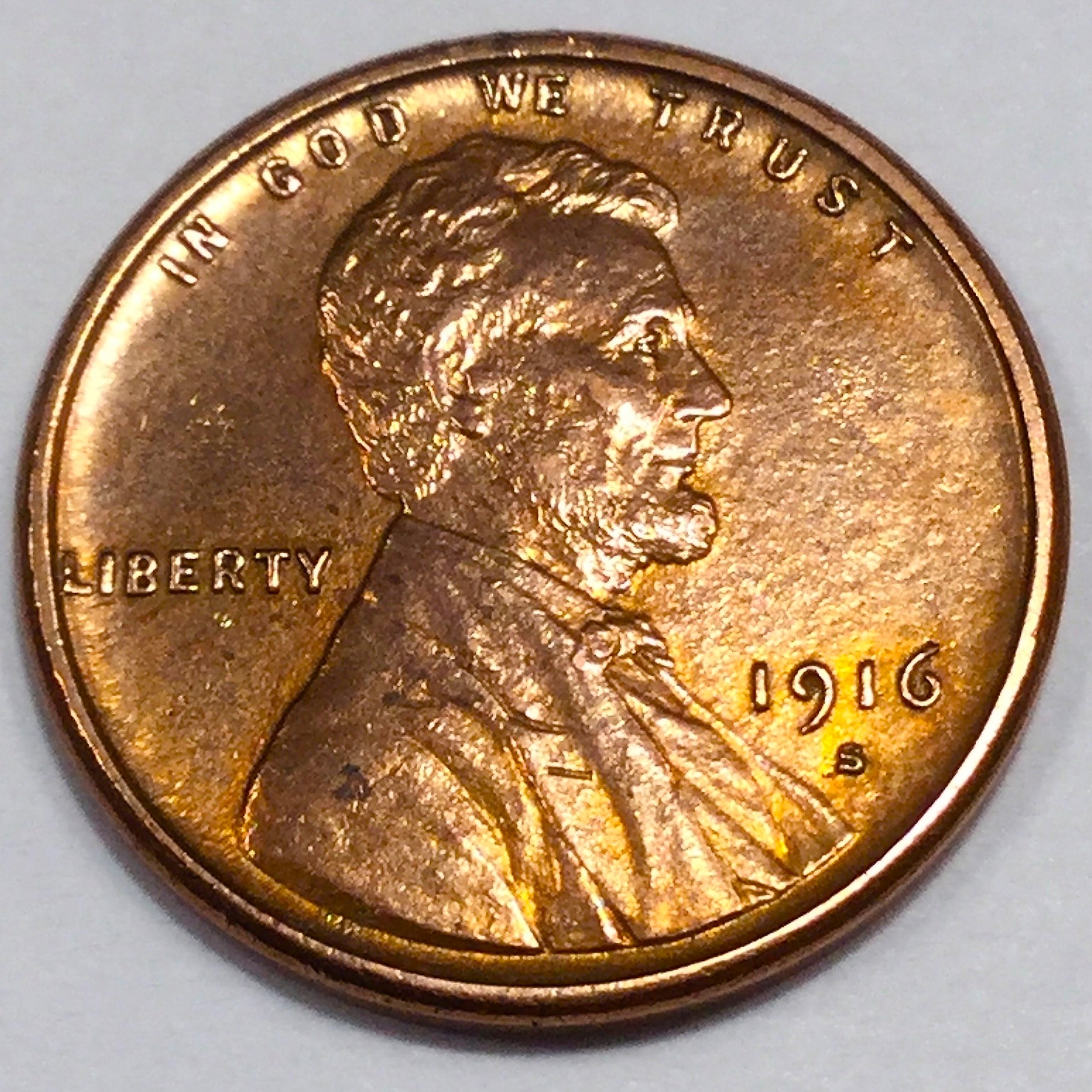 1916-S Uncirculated Lincoln Wheat Cent Penny Beautiful Coin Rare Date ...
