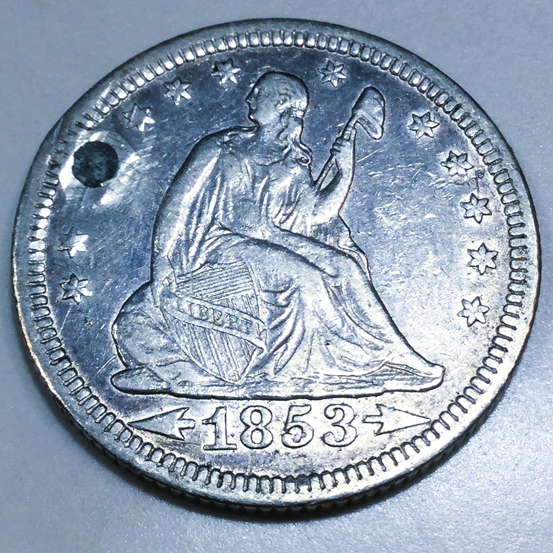 1853 Seated Liberty Quarter Beautiful Coin
