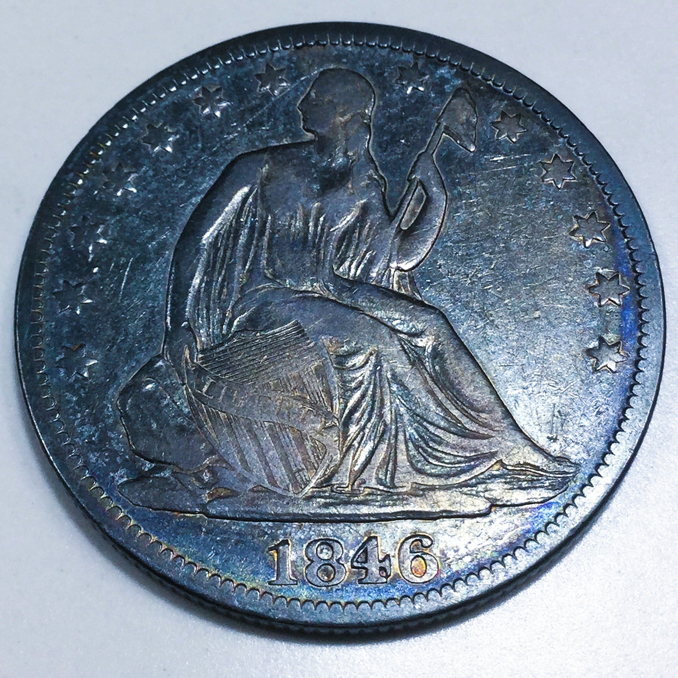 1846 Seated Liberty Half Dollar Beautiful High Grade Coin Rare Date 