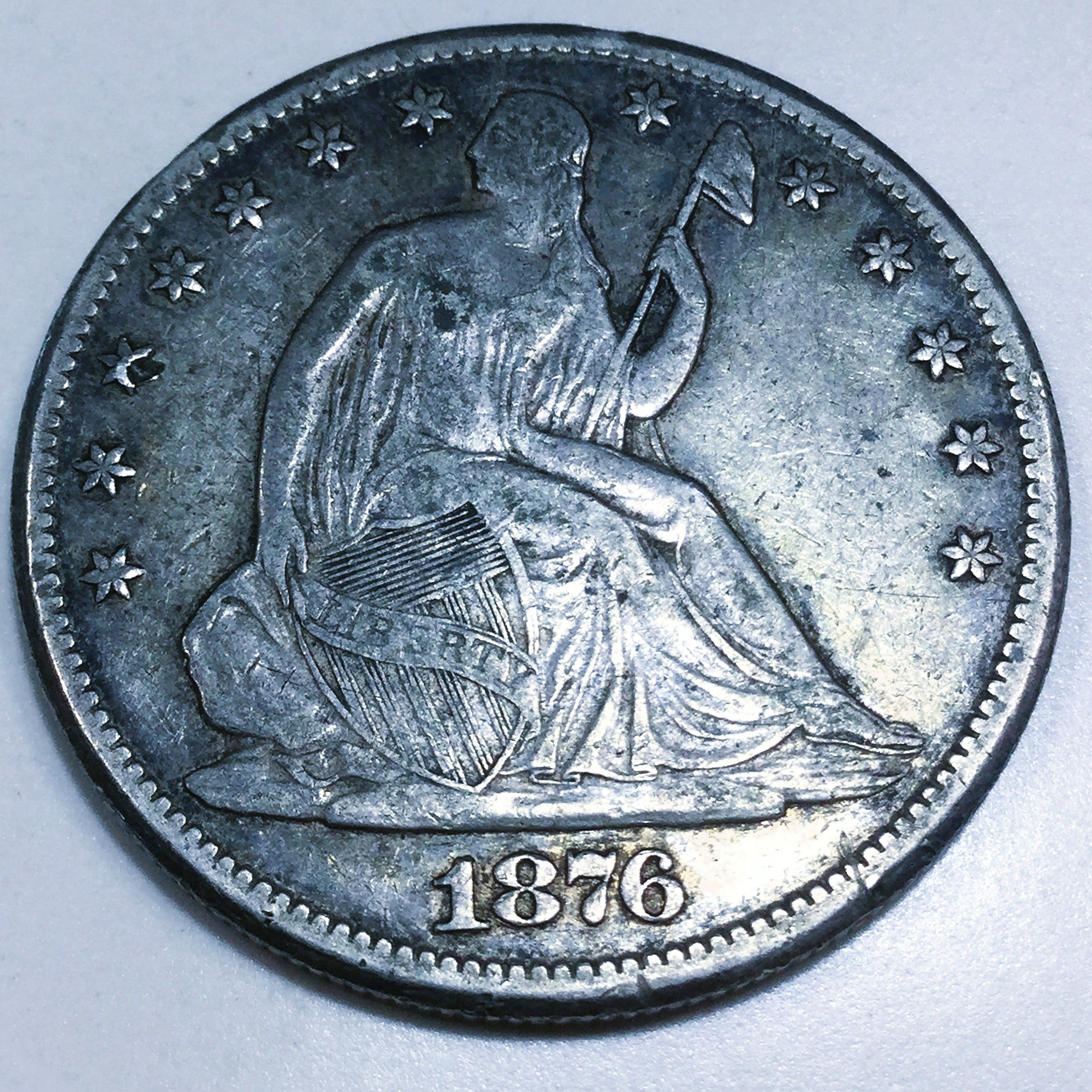 1876-CC Seated Liberty Half Dollar Beautiful High Grade Coin Rare Date 