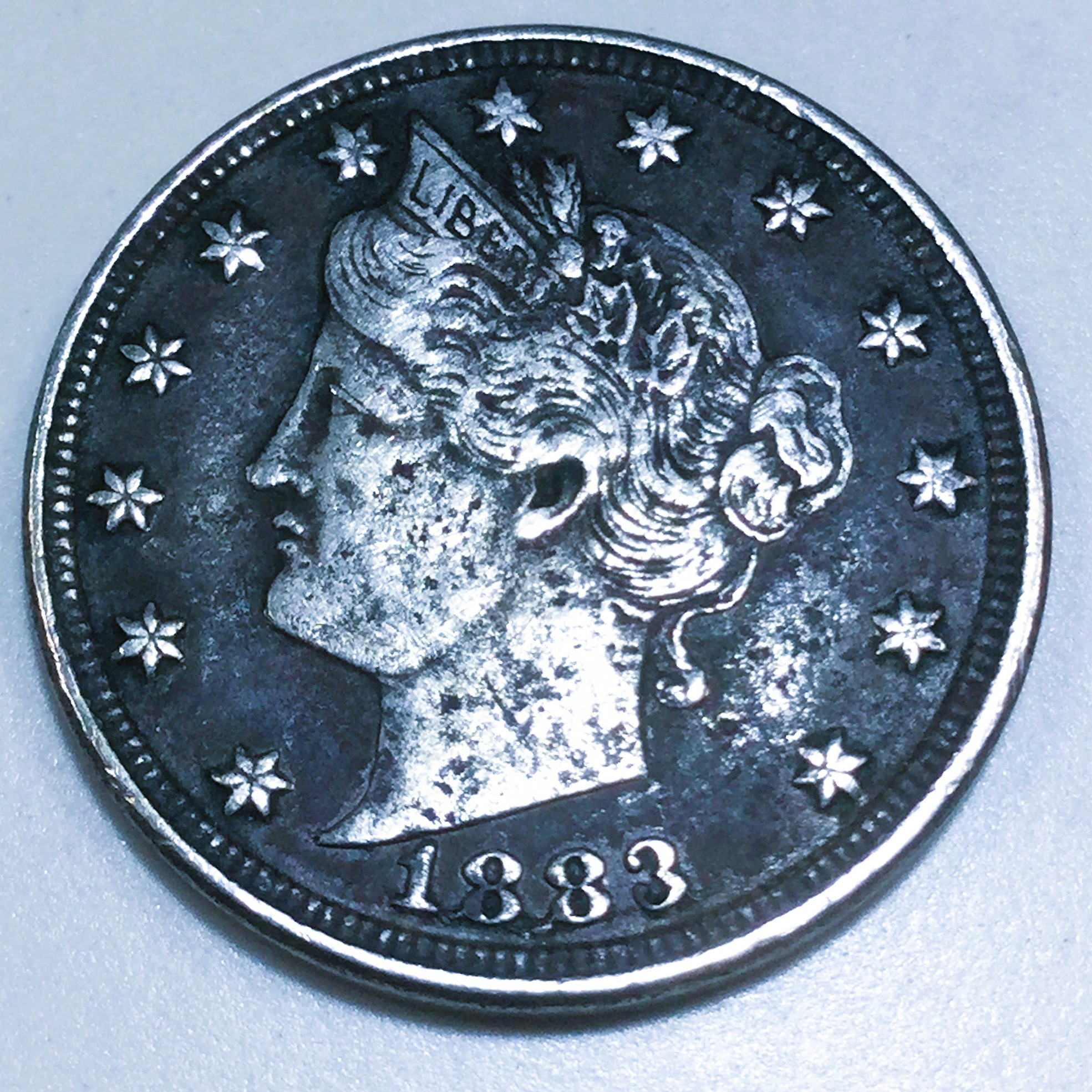 1883 No Cents Liberty V Nickel Beautiful High Grade Coin