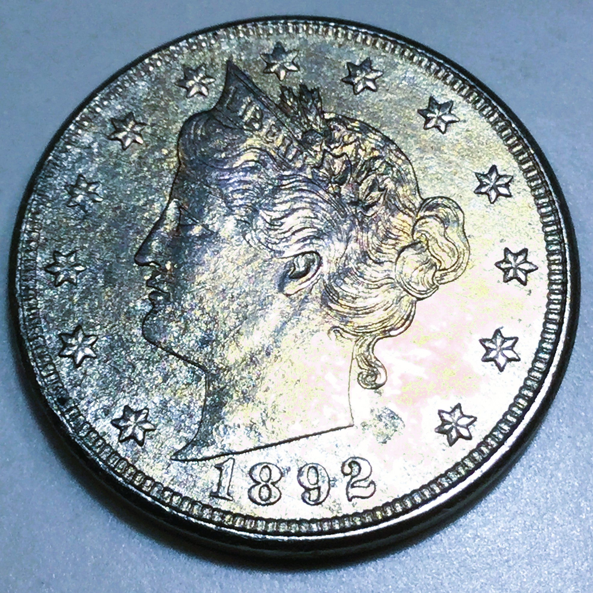 1892 AU/BU Liberty V Nickel Beautiful Coin