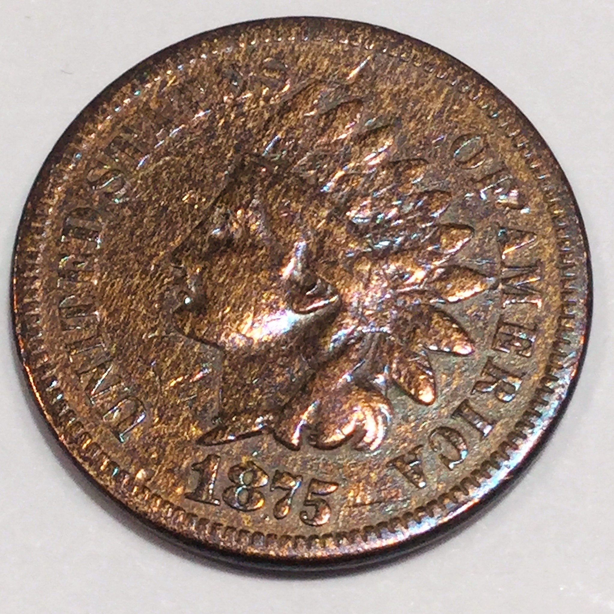 1875 Indian Head Penny Beautiful Coin Rare Date 