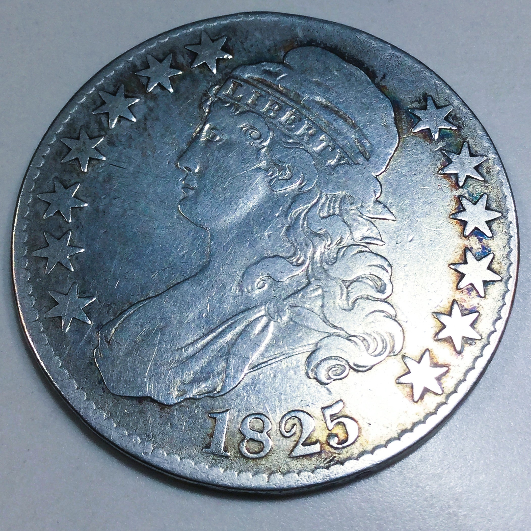 1825 Capped Bust Half Dollar Beautiful Coin Rare Date 