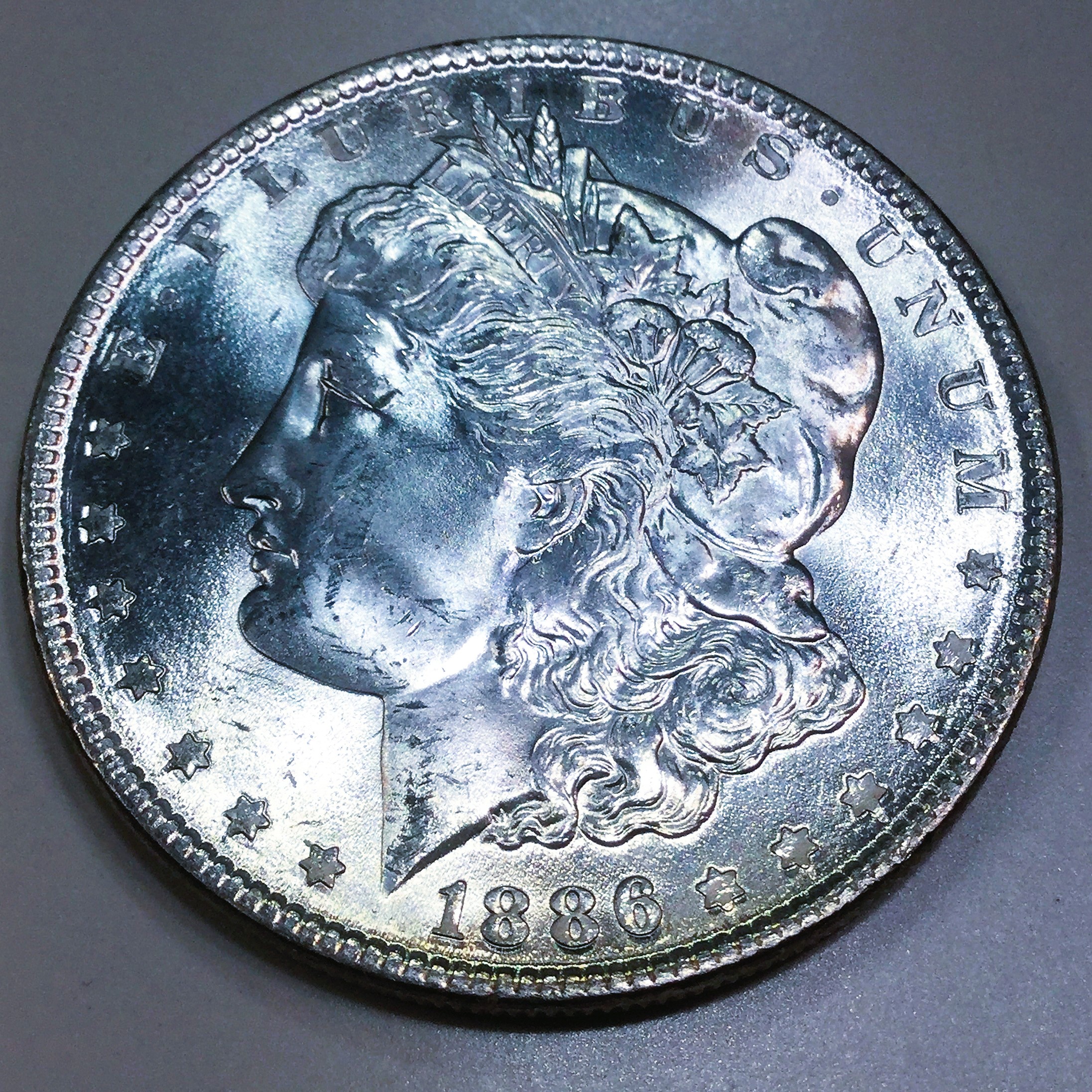 1886 Uncirculated Morgan Silver Dollar Beautiful Coin 