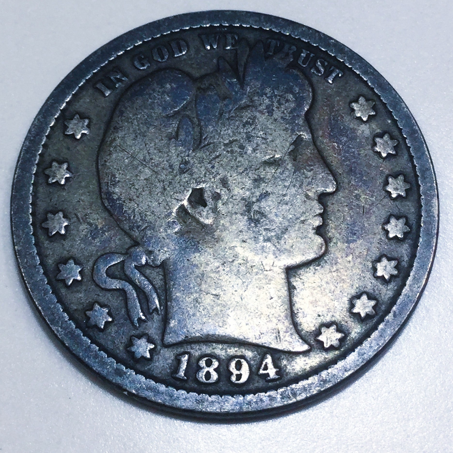 1894-S Barber Quarter Beautiful Coin Rare Date 