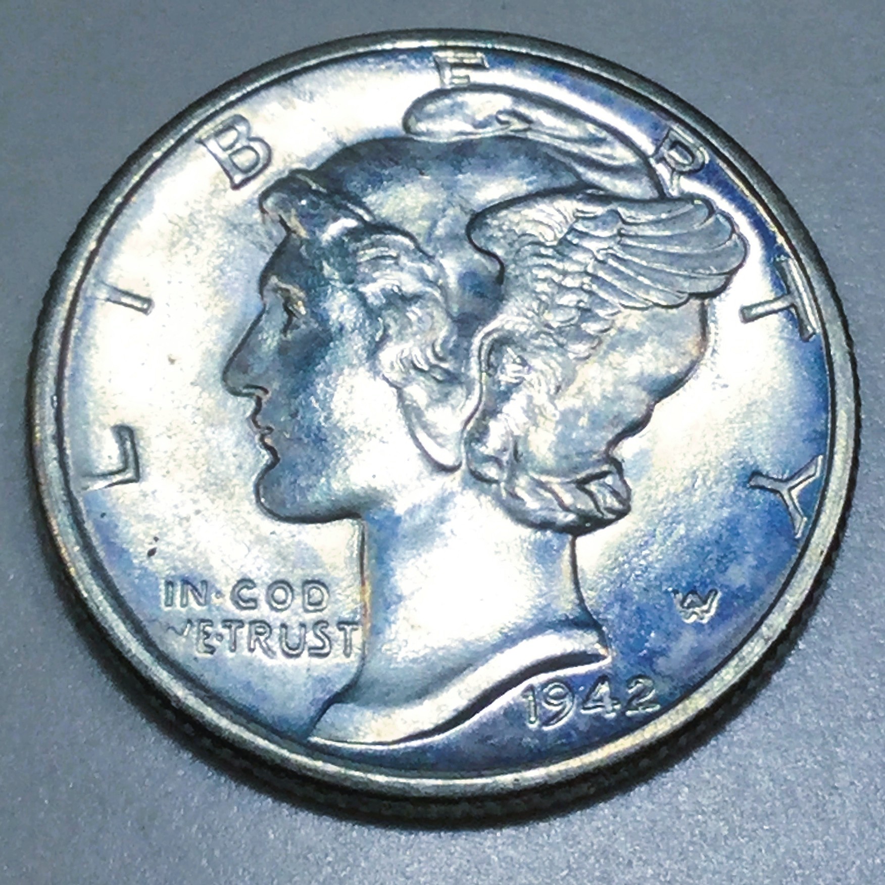 1942-D Uncirculated Mercury Silver Dime Beautiful Coin